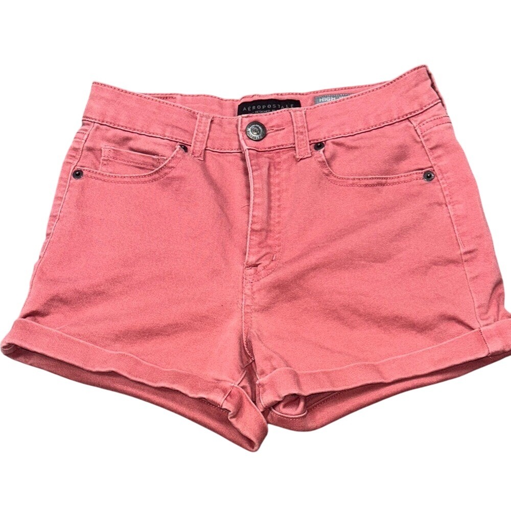 Aeropostale size 2 Pink High-Waisted Jean Shorts